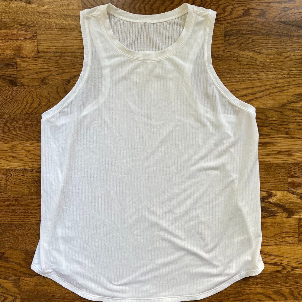 lululemon high-neck running and training tank top - white - size 8